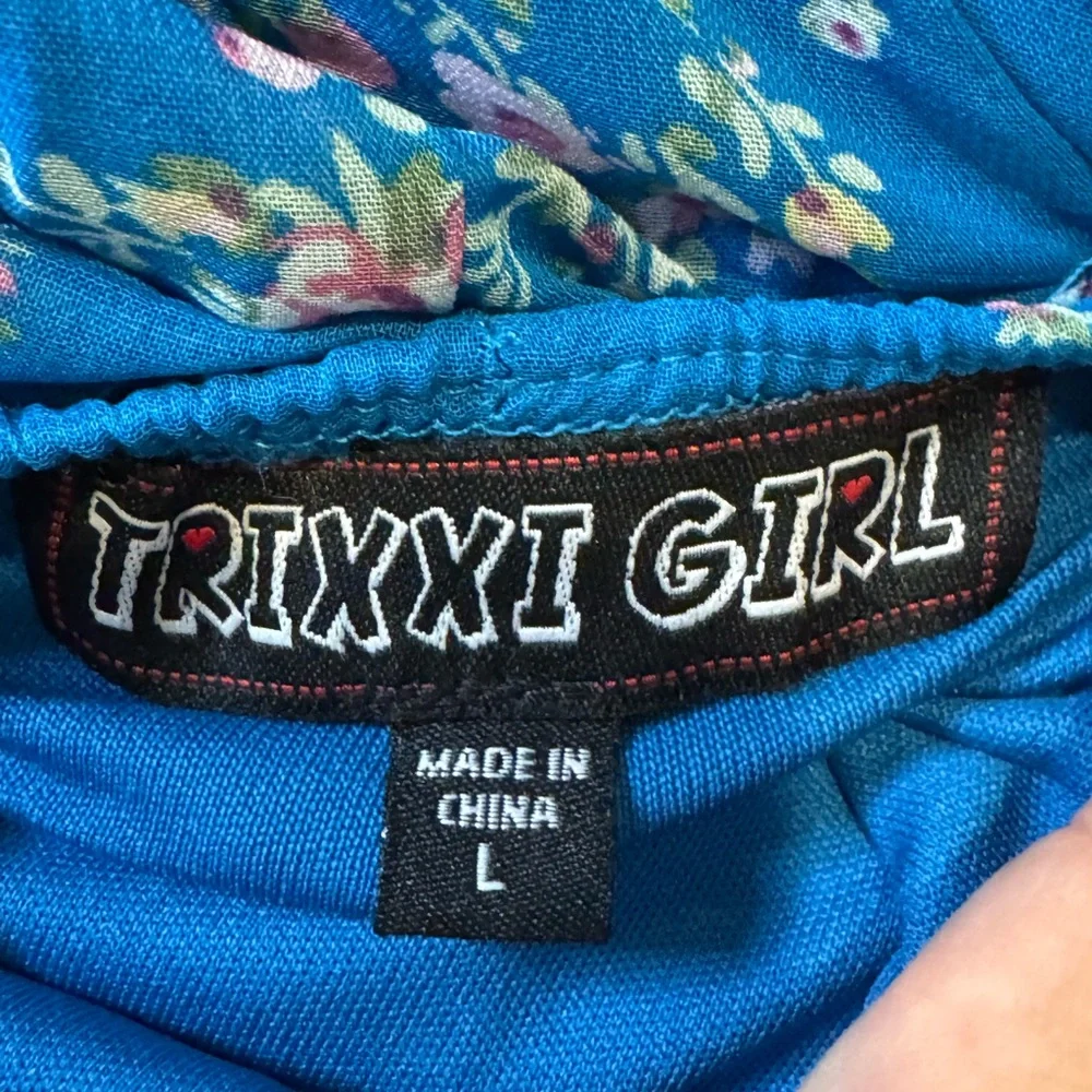 Trixxi Blue Floral Girl’s Dress - Picture 3 of 7